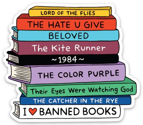 Banned Books Die Cut Sticker - Adele Gilani Art Gallery