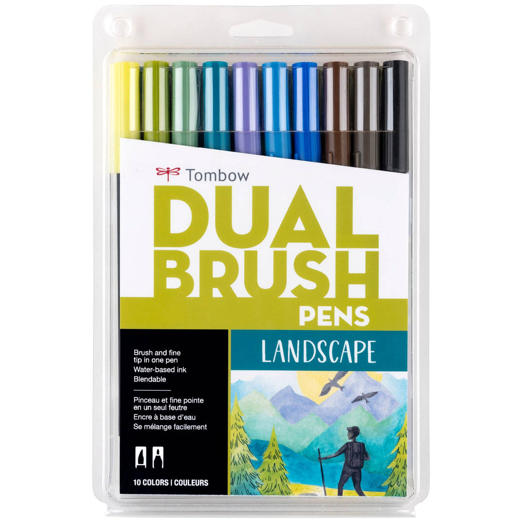 Dual Brush Pen Art Markers: Landscape - 10-Pack - Adele Gilani Art Gallery