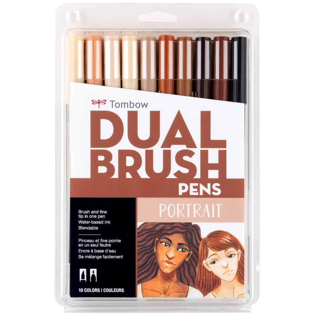 Dual Brush Pen Art Markers: Portrait - 10-Pack - Adele Gilani Art Gallery