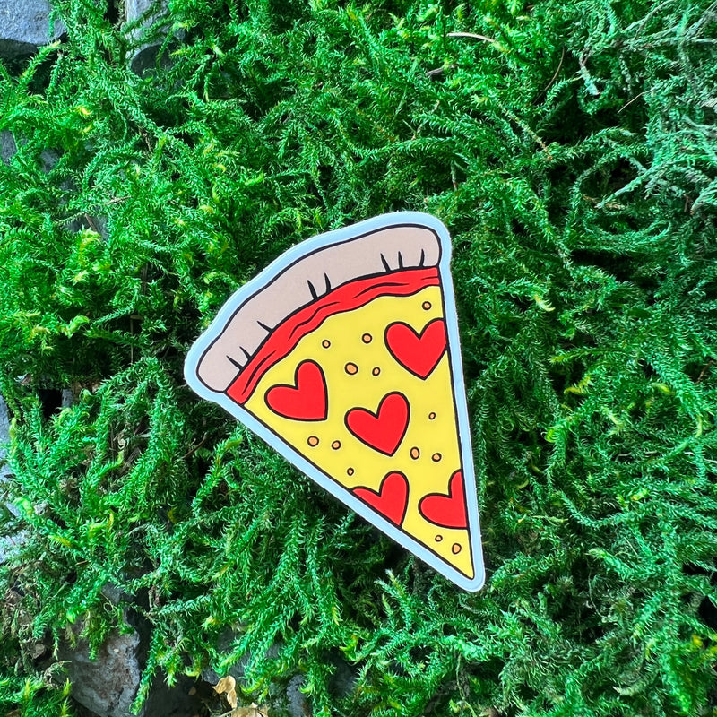 Pizza Hearts Die Cut Sticker - Adele Gilani Art Gallery