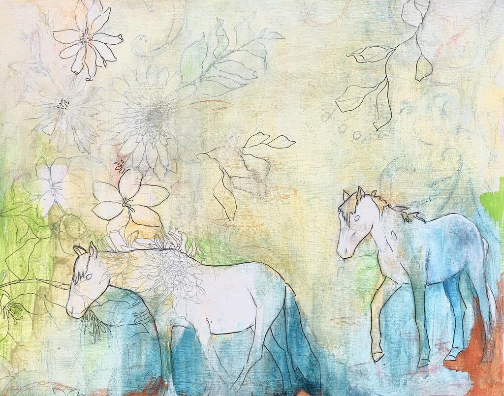 Sea Horses by Julia Marchand - Adele Gilani Art Gallery